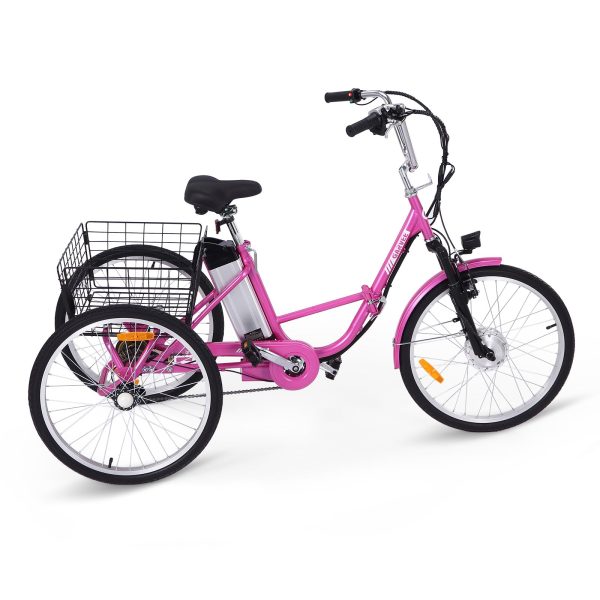 Electric Tricycle for Adults, 7 Speeds Folding Electric Trike, 24 Inch 3 Wheel Motorized Bicycle w/36V 10Ah Removable Battery