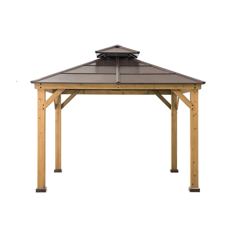 10 Ft. X Ft. Cedar Framed Gazebo with Steel 2-Tier Hip Roof Hardtop