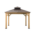 10 Ft. X Ft. Cedar Framed Gazebo with Steel 2-Tier Hip Roof Hardtop