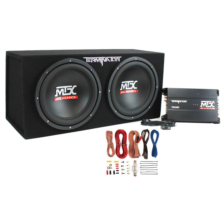 12'' 1200W Dual Car Subwoofer Package with Amplifier & Installation Kit