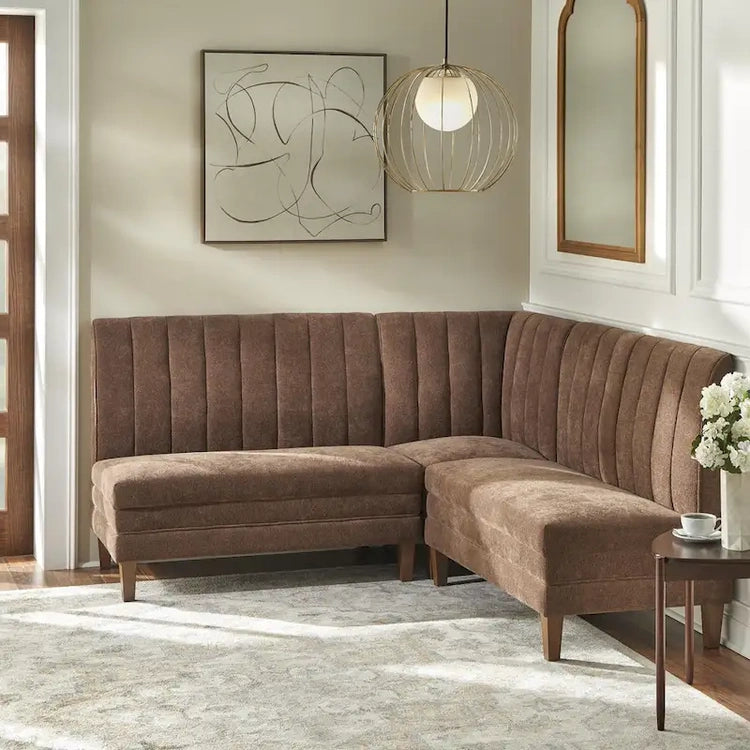 Lifestorey Kerrington 3-Piece Channel Back Upholstered Banquette Set