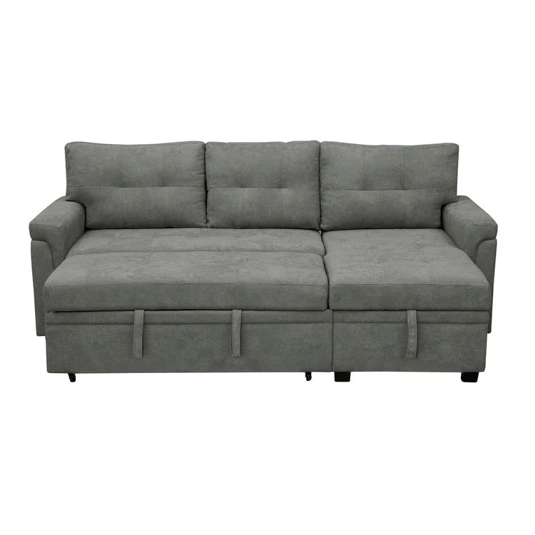 Reversible Sectional Sofa with Pull-Out Sleeper Bed, Hidden Storage Chaise, Durable Legs