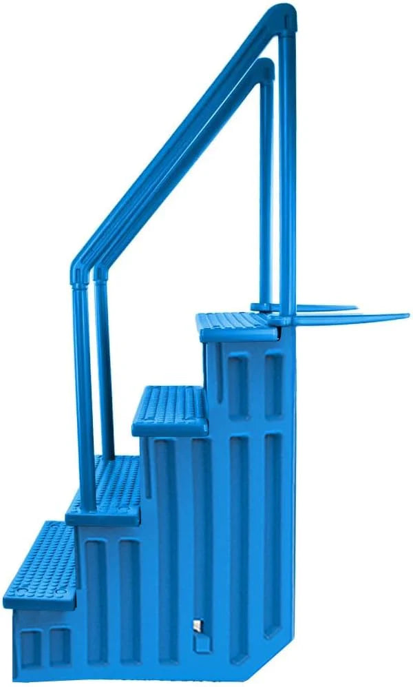 Select Anti-Slip in-Pool Steps, Gray, for Above Ground Swimming Pools, Can Mount to Decks 48" to 54" H, Safety Stairs Capacity up to 300 Lbs