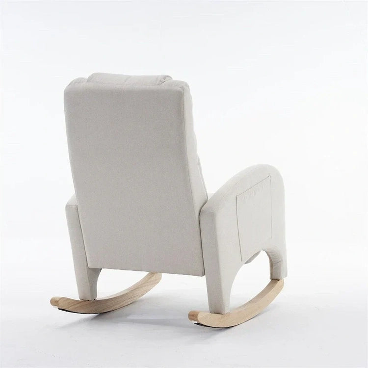 Ergonomic Fabric Nursery Rocking Chair with Adjustable Footrest