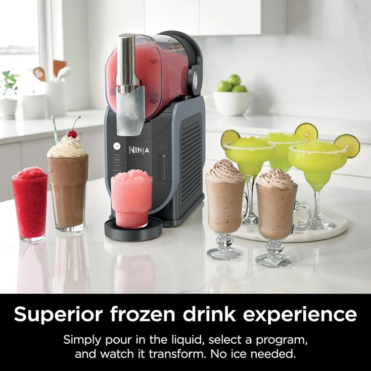 Slushi with Rapidchill Technology, 88 Oz. Frozen Drink & Slushie Machine, 5 Preset Programs, Margaritas, Frappés, and More, Accents, Black
