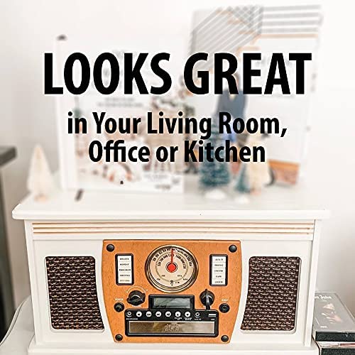 Victrola 8-in-1 Bluetooth Record Player & Multimedia Center, Built-in Stereo Speakers - Turntable, Wireless Music Streaming