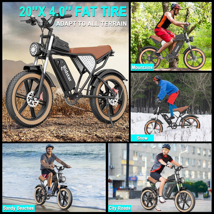 Electric Bike Q20,2000W, 37Mph, 20" Fat Tires