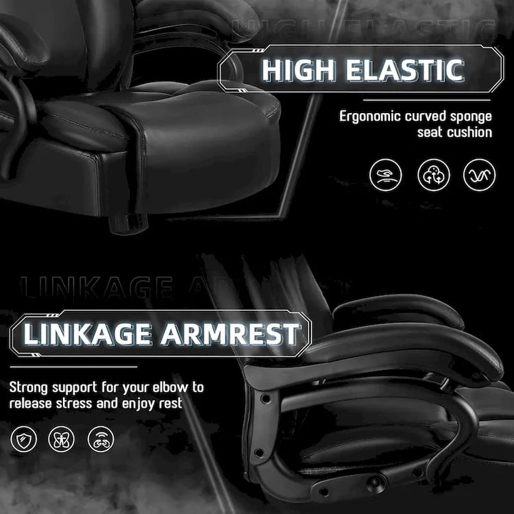 Bossin Big and Tall Executive Office Chair,500LBS Adjustable Lumbar Support Ergonomic Chair with High Back Pu Leather Computer