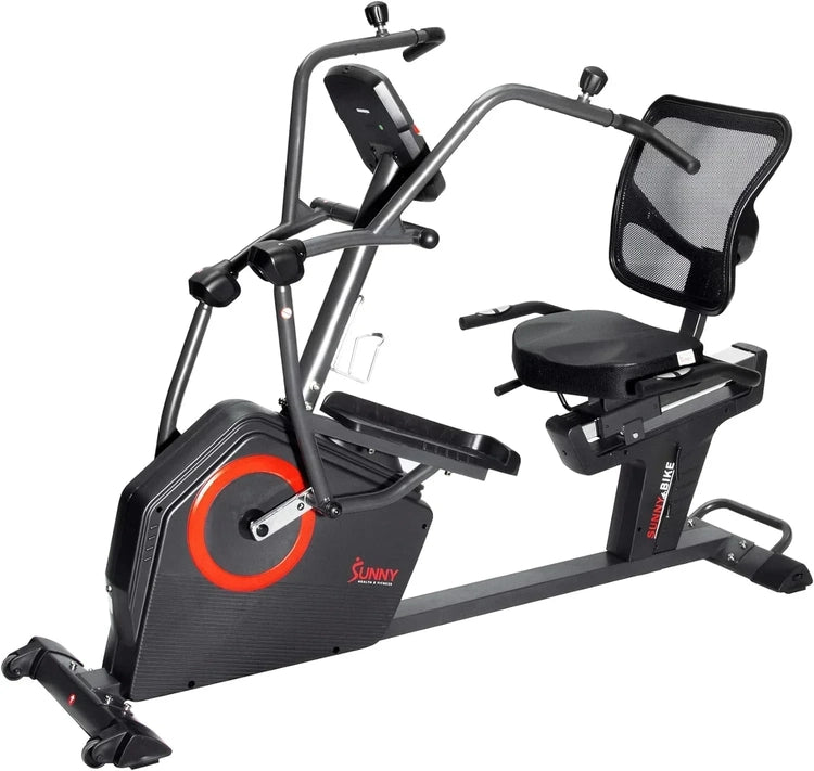 Health & Fitness Electromagnetic Recumbent Cross Trainer Exercise Elliptical Bike W/Arm Exercisers