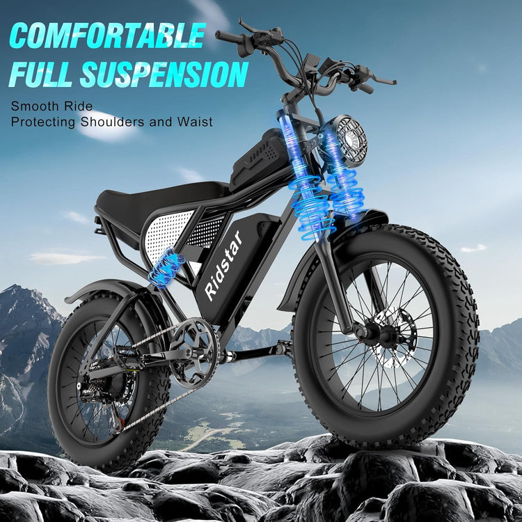 Electric Bike Q20,2000W, 37Mph, 20" Fat Tires