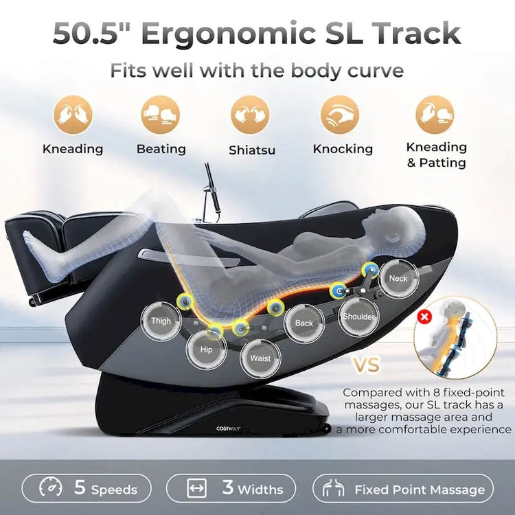 Costway Zero Gravity Sl Track Full Body Massage Chair with Waist