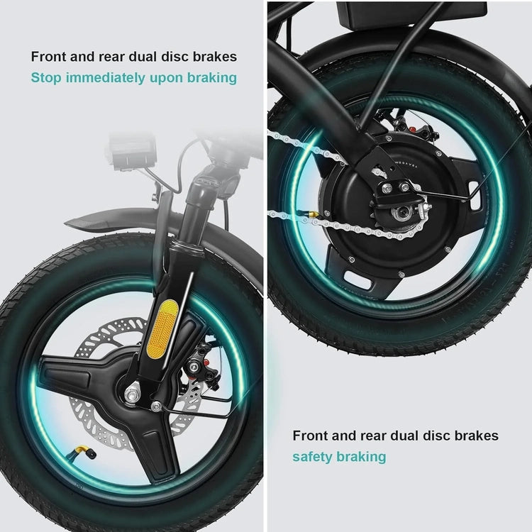 Electric Bike for Adults Teens Folding E-Bike Commuter City Foldable E-Bike Motor 48V 24MPH