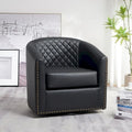 Kinwell 29 Wide Tufted Pu Leather Swivel Barrel Chair