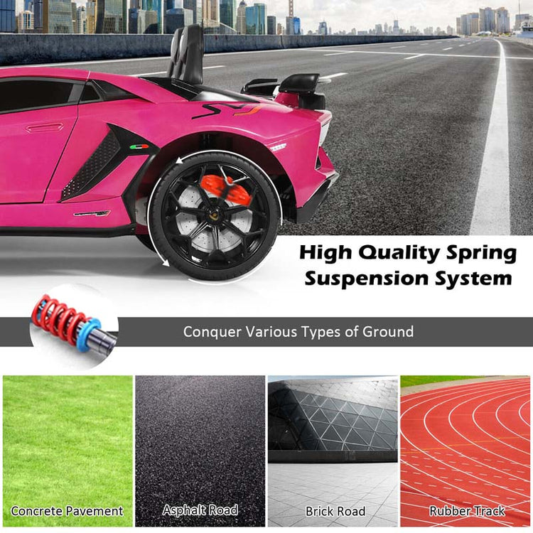 Licensed Lamborghini Svj Kids Ride-on Car, 12V Battery Powered Sports Car Toy with Trunk & Remote
