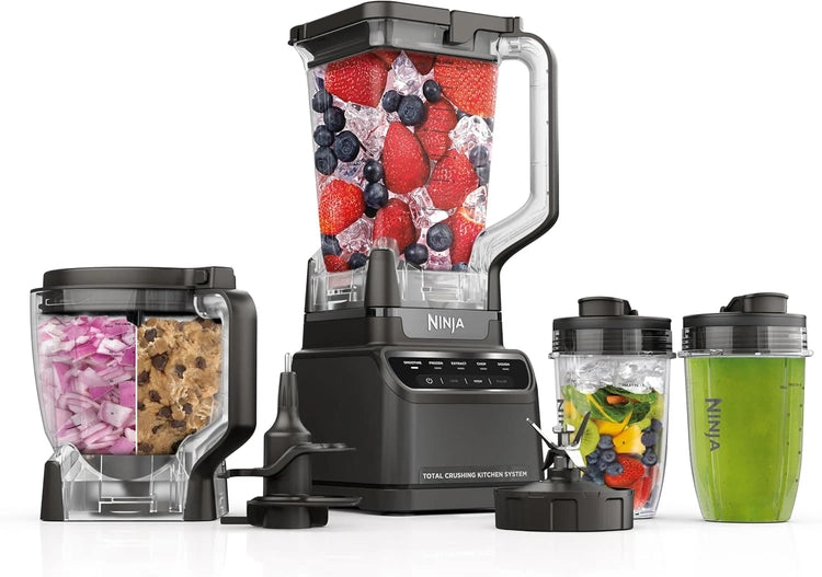 Ninja Blender, Mega Kitchen System, 1500W, 4 Functions for Smoothies, Processing, Dough, Drinks & More, with 72 Blender Pitcher, 64 Processor Bowl