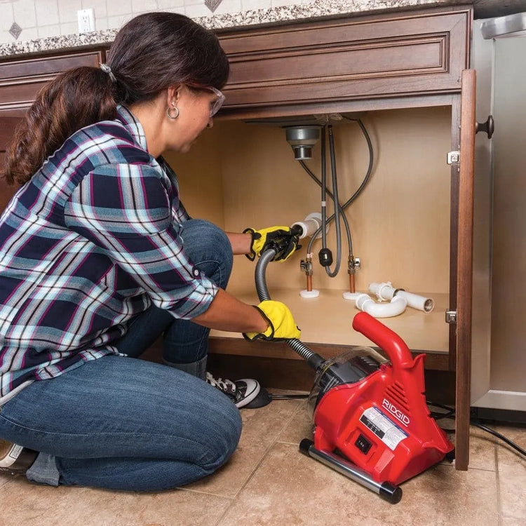 Ridgid Powerclear 120-Volt Drain Cleaning Snake Auger Machine for Heavy Duty Pipe Cleaning for Tubs, Showers, and Sinks 55808