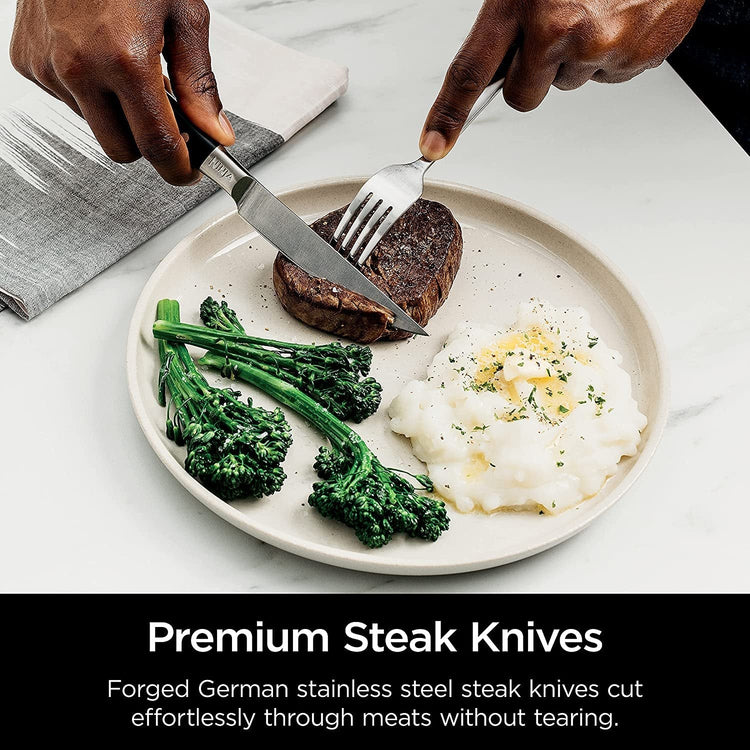 Ninja K32017 Foodi Neverdull 17 Piece Knife System Block Set with Built-in Sharpener, Stainless Steel/Black