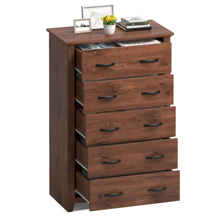 5 Drawer Chest Storage Dresser Tall Cabinet Organizer Bedroom Hallway
