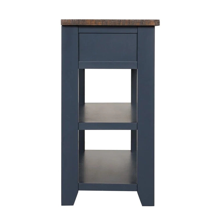 Wood Console Table with 3 Storage Drawers and 2 Shelves