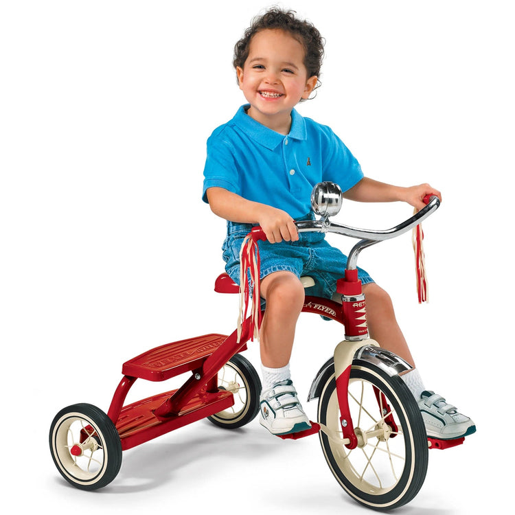 Radio Flyer, Classic Red Dual Deck Tricycle, 12'' Front Wheel, Red, Kids Ages 2.5 - 5 Years